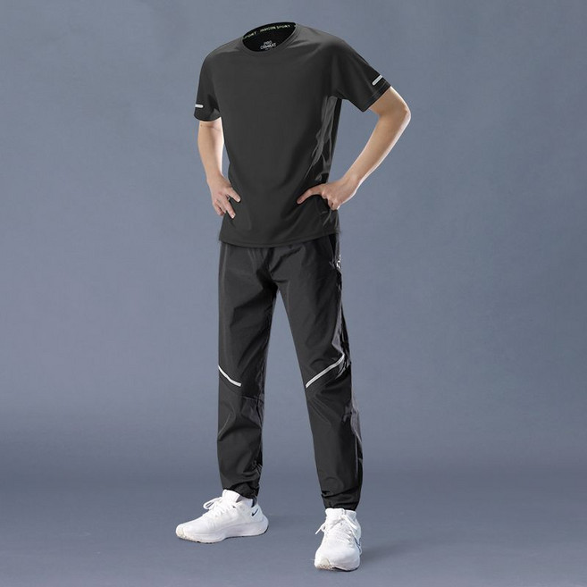 여름용 빠른 건조 기능의 반소매 사이클링 의류 세트와 방풍 스포츠 바지