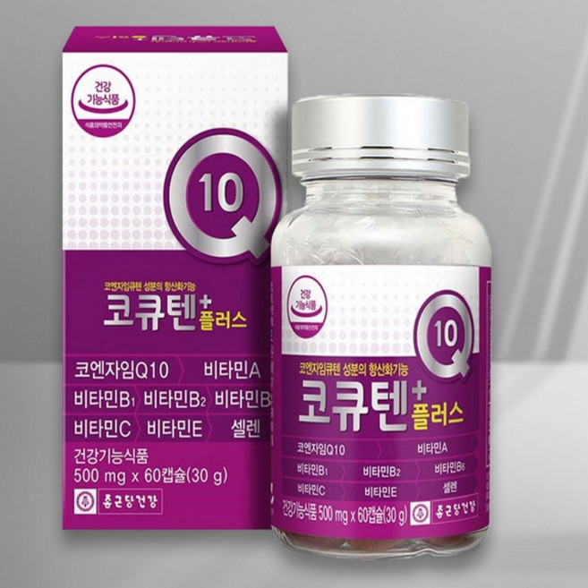 TAI-K KOR 성인남녀 항산화기능 종근당 코큐텐 플러스 60캡슐 코엔자임Q10, 1개, 60정