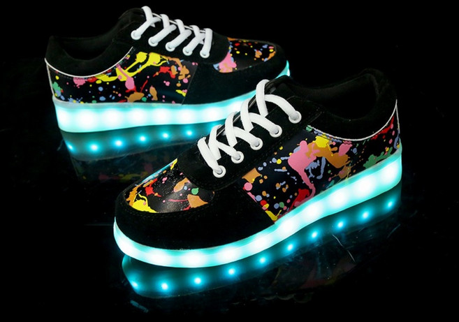 LED운동화 USB충전식 불빛 운동화 크록하 셔플 댄스화 조명
