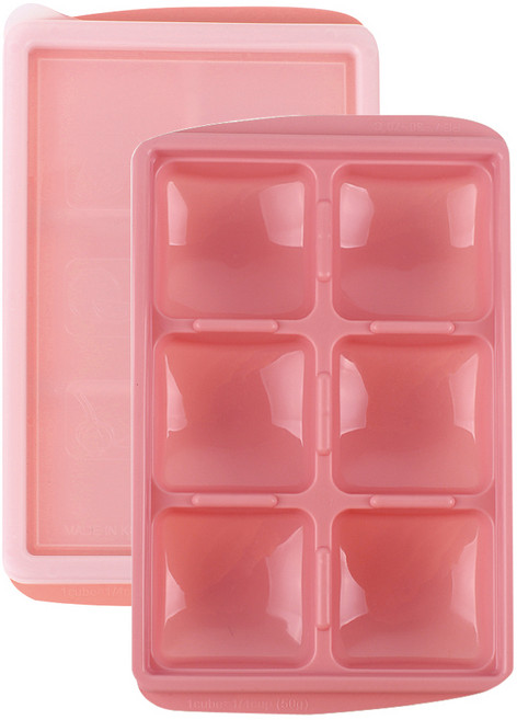 베베락 엘파 아이스큐브(냉동보관용기) 2P, 엘파아이스큐브(6구_피치핑크2P)