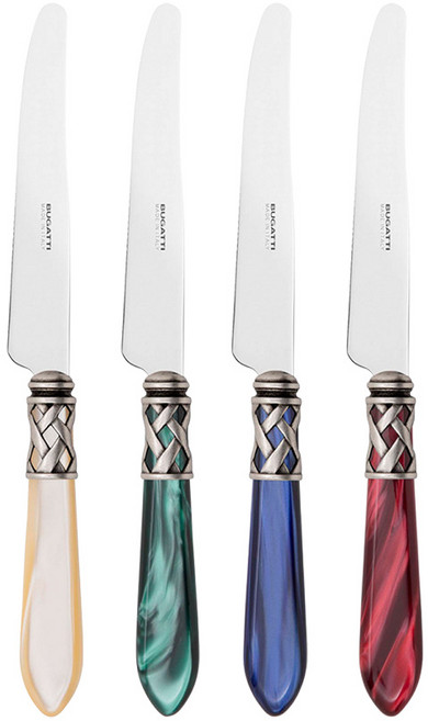 까사부가티 알라딘 무광 디저트나이프 양식기 나이프 예쁜커트러리 스테이크칼, 아이보리, 1개