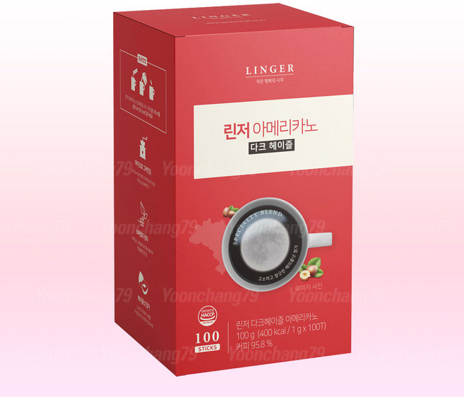 린저 아메리카노 다크 헤이즐넛100T 일회용 커피믹스, 1g, 1개, 100개입