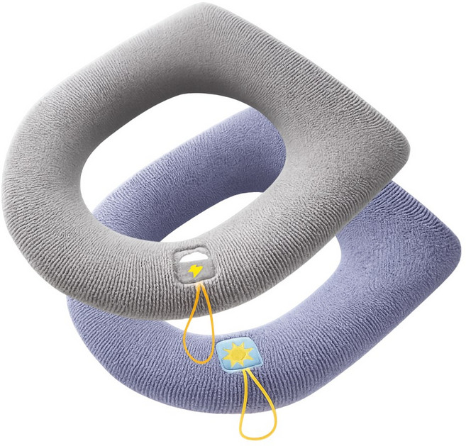 엘보아 엉뜨 빨아쓰는 변기 커버 손잡이, 1세트, 그레이, 블루