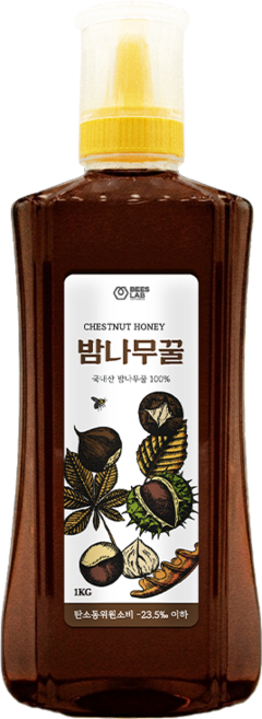 비즈랩 국내산 천연 밤꿀 1kg 천연벌꿀, 1개