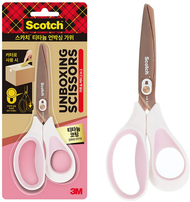 쓰리엠 스카치 티타늄 언박싱 가위, 혼합색상, 12개