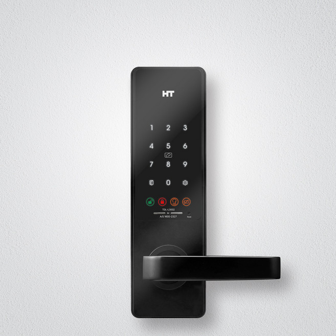 현대HT 현관문 무타공 스마트도어락 이중잠금 번호 카드키 TDL-L3002, 고객직접설치, TDL-3002