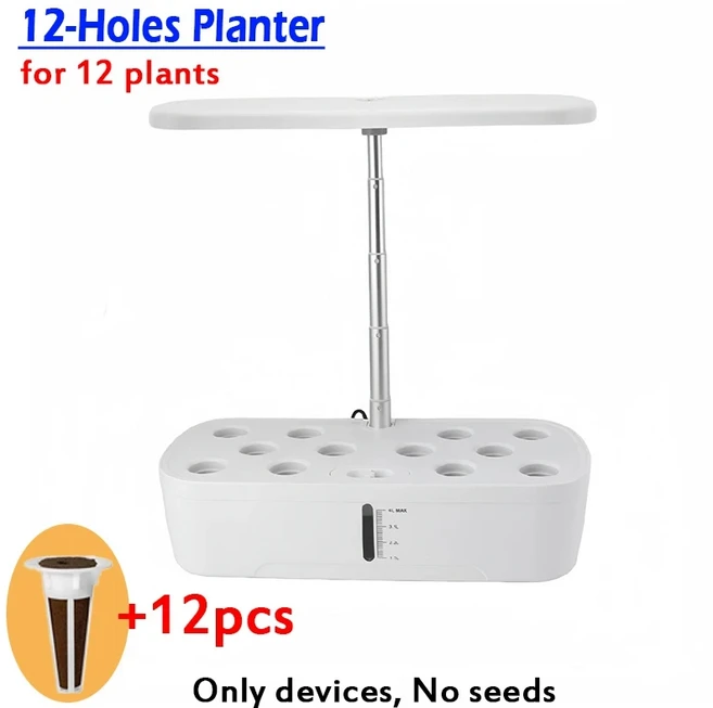 수경재배기 식물 재배기 화분 식물키우는기계 홈가드닝 자동 수경법 성장 시스템 실내 허브 정원 스타터 키트 LED 빛 스마트 홈 주방, [02] White UK plug