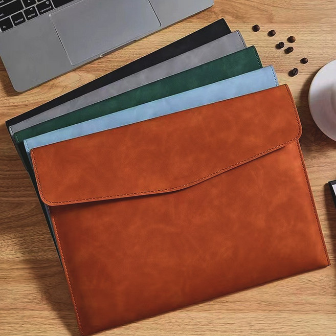 홍련 인조가죽 방수 A4 수납 파우치, 1개, 그레이