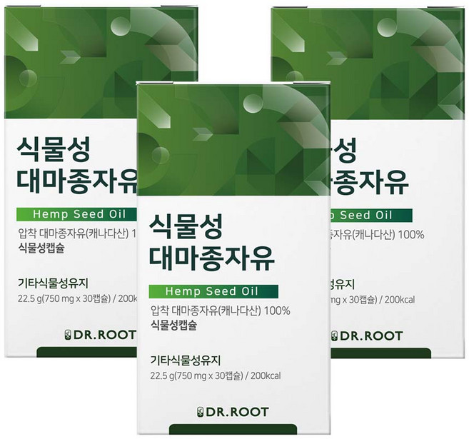 냉압착 대마종자유 햄프씨드 오일 식물성캡슐 오메가3 대마씨유, 30정, 3개