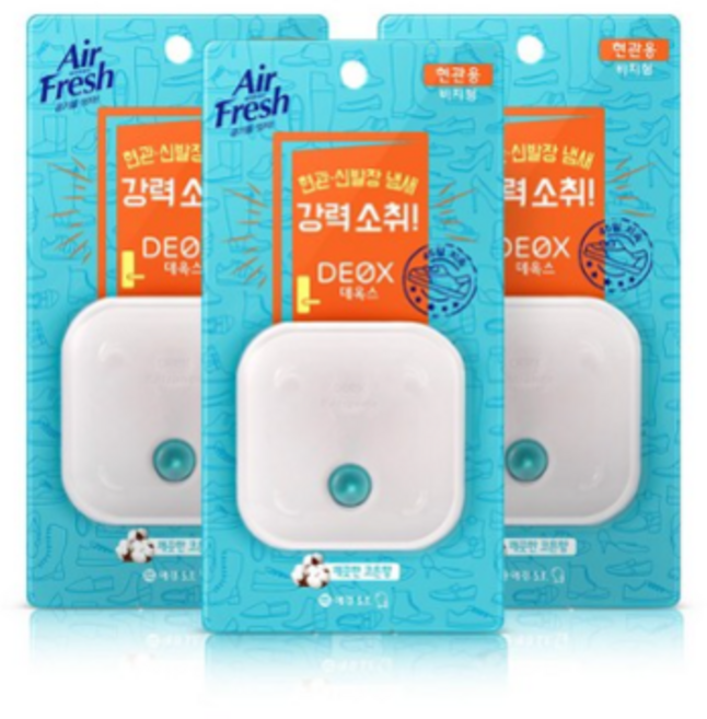 에어후레쉬 데옥스 현관용 방향제 본품 코튼향, 6ml, 3개