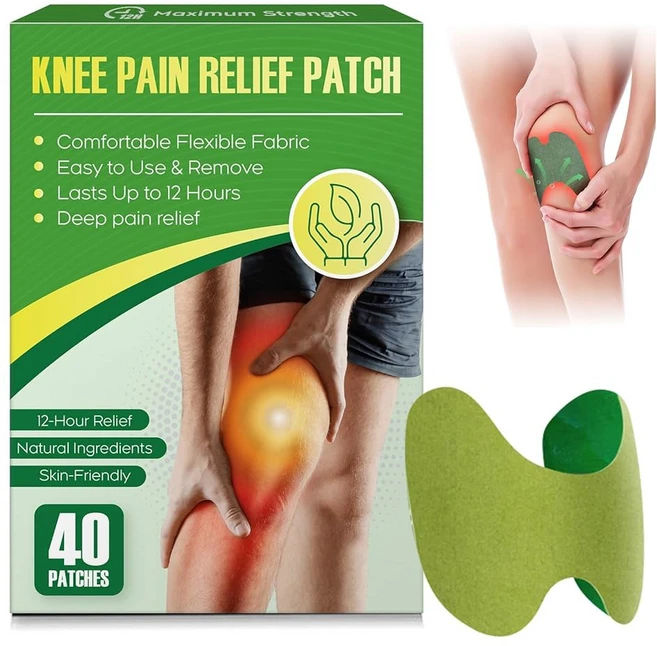우포시우트 무릎 패치 - 허리 목 팔꿈치 어깨 무릎을 위한 40개의 최대 근력 12시간 099, 무릎 패치 40개, 무릎용 천연 쑥 추출물 패치, 무릎, 1개 - 쿠팡