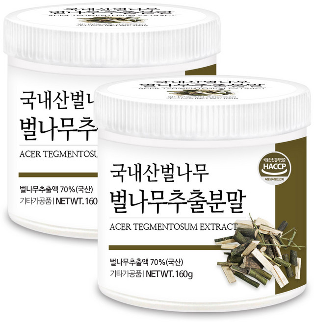 푸른들판 국산 벌나무 추출물 분말 HACCP, 2개, 160g