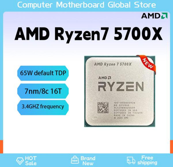 AMD Ryzen 7 5700X CPU 프로세서 Novo Max Bost Clock 4.6Ghz AM4 데스크탑 DOTA2 CSGO LOL용 쿨러 없는 PC 게임 신제품