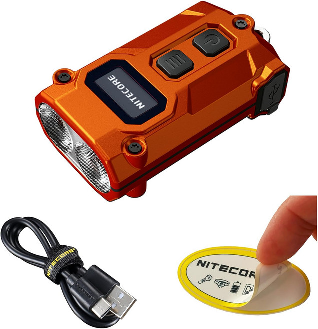Nitecore TINI 3 EDC 키체인 손전등 600 루멘 USB-C 충전식 경량 다색 온도 출력, 02 Orange, 01 빠른