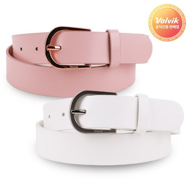 VOLVIK 볼빅 파스텔 여성용 골프벨트, 화이트, 1개