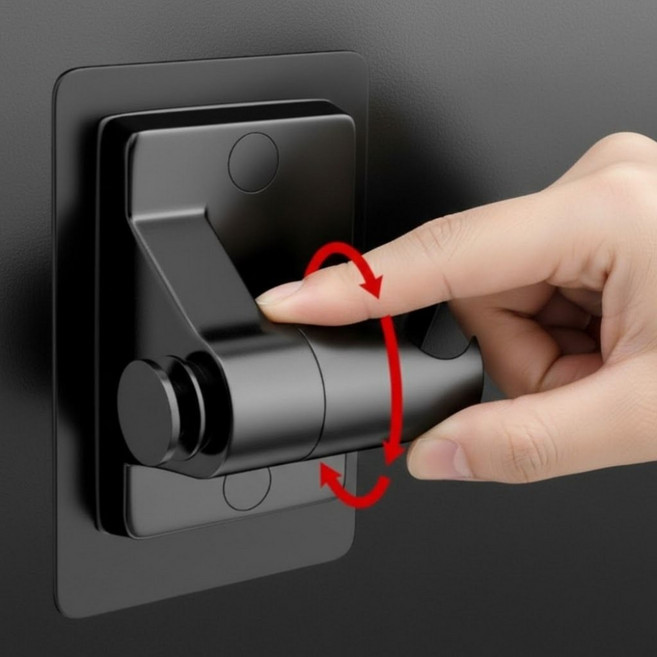 라이크토브 샤워기 거치대 무타공 각도조절 걸이, 블랙