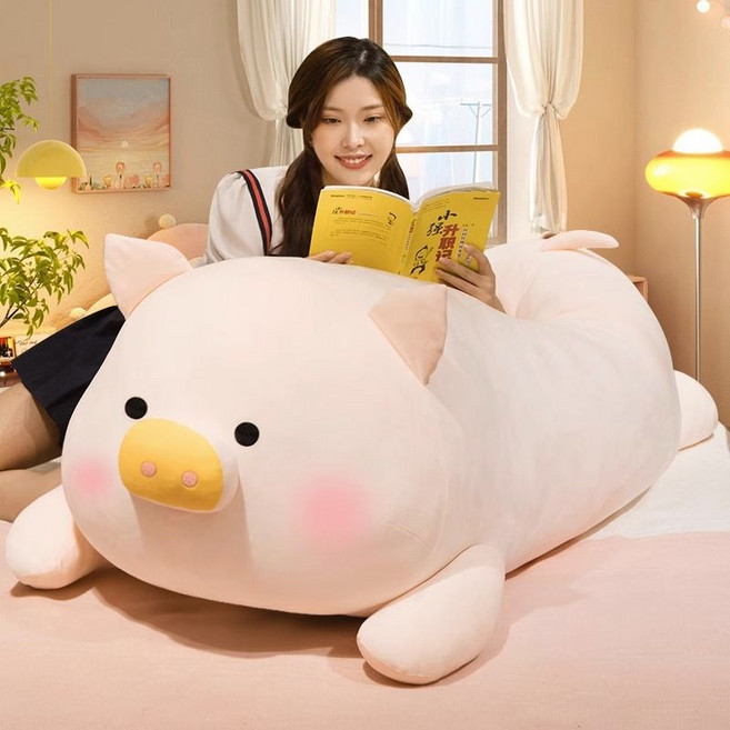 MAKABORO 대형 돼지 인형 수면인형 안고자는 쿠션 인형 생일선물 여친선물, 1개, 돼지B, 80cm