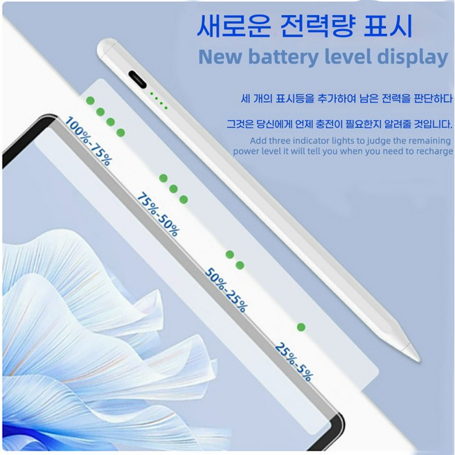 ANYOU TYPE-C 애플 태블릿에 적합한 콘덴서 펜은 필기 교육 장소 및 애플 터치 스크린 펜에 적합합니다 스마트 터치펜, 1개, 흰색