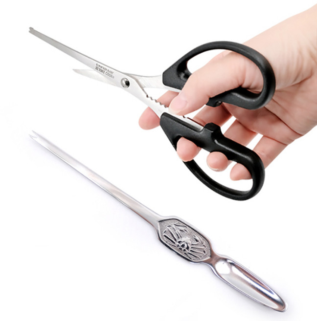 살만 쏙빠지는 대게 꽃게 게속살 킹크랩 랍스터 게가위 2개와 포크 2개set, 단품, 1개