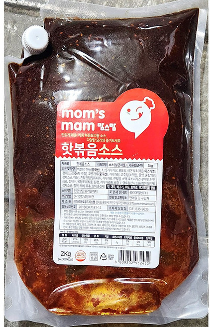핫볶음소스맘스맘 냉장 2K X5, 5개, 2kg