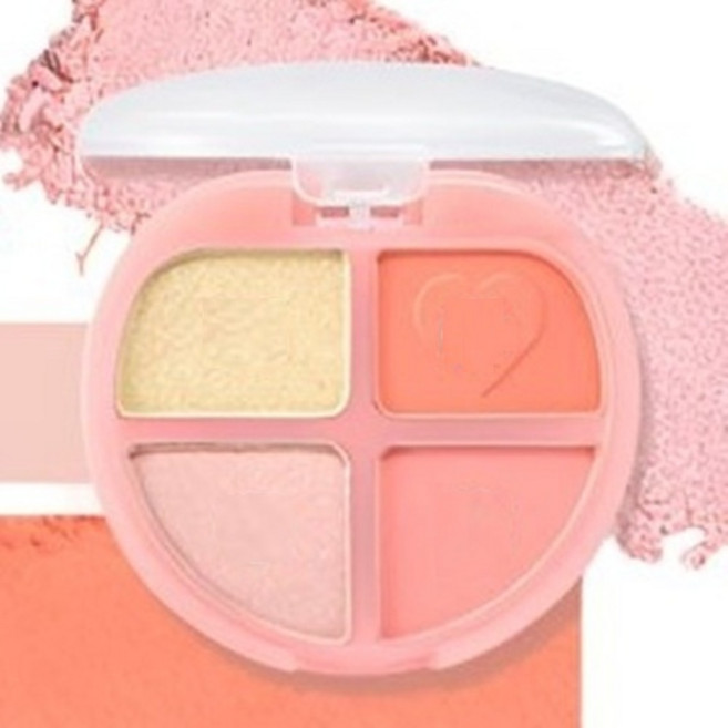 컬러그램 틴토리 아이팔레트 섀도우 4구 멀티 펄, 1개, 자몽토리