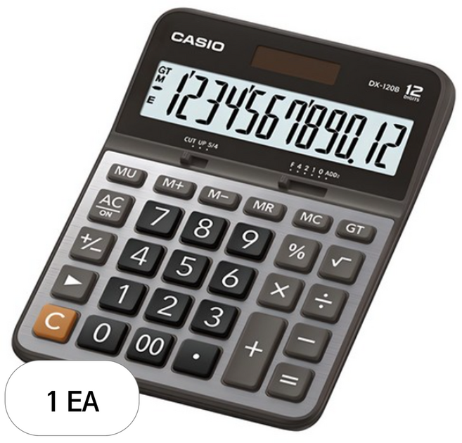 카시오 12단 계산기 DX-120B, 혼합색상, 1개