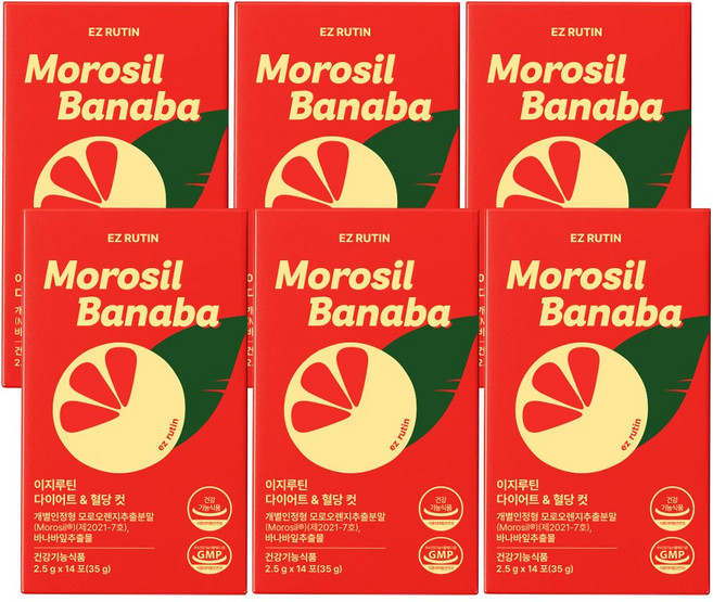 이지루틴 다이어트 & 혈당 컷 모로실 바나바 과식 식전 한포 분말 스틱, 6박스, 35g