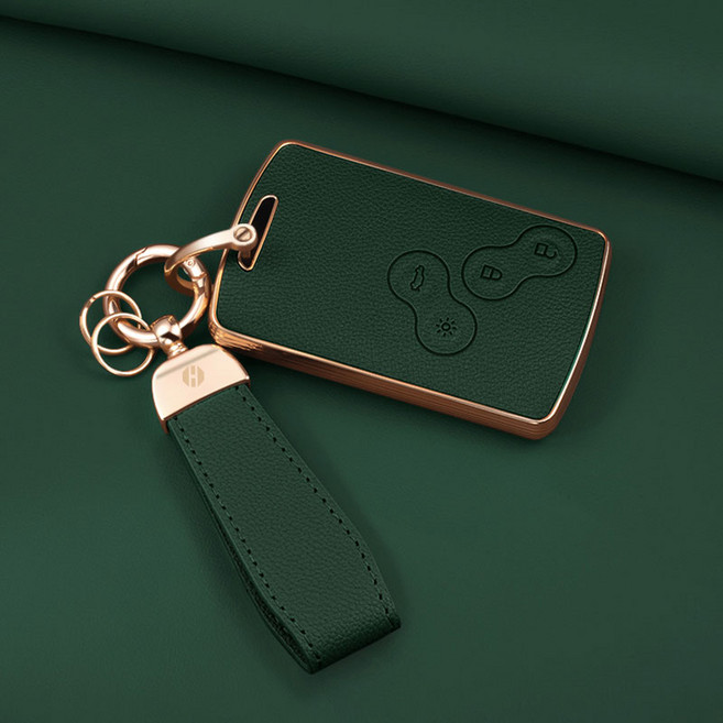 HAKO 소프트 가죽TPU 차키케이스+키홀더 (S-01), S-01, 그린