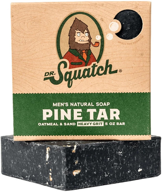 Dr. Squatch 헤비 그릿이 있는 남성용 올 내추럴 바 비누 파인 타르, 5 Ounce (Pack of 1), 1개
