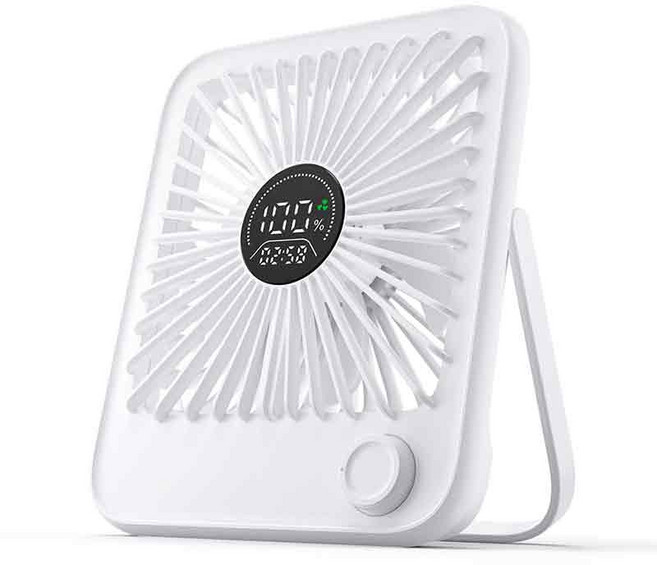 2025년 탁상용 선풍기 무선 휴대용 미니 무소음 조절가능 L098, 화이트
