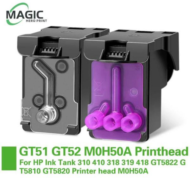 HP 잉크 탱크용 프린트 헤드 GT51 GT52 M0H50A M0H51A 310 410 318 319 418 GT5822 GT5810 GT5820 프린터 헤드 M0H50A 신제품, 2) MOH50A - GT50 1PCS