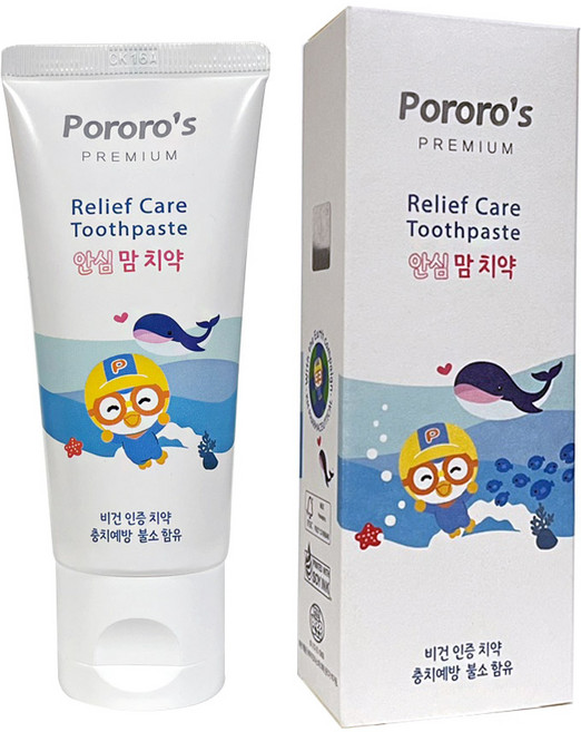 케이엠제약 뽀로로 안심 맘 어린이 치약 천연딸기향, 60g, 2개