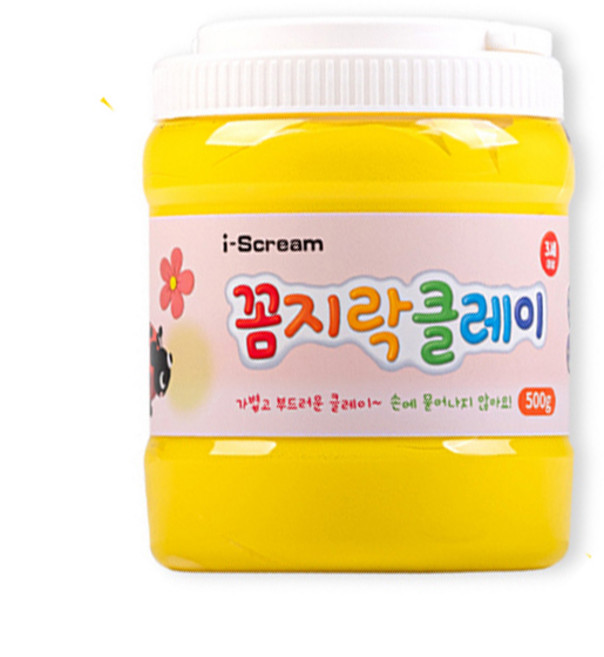 아이스크림몰 꼼지락 클레이 대용량 500g, 노랑 1170434B, 1개
