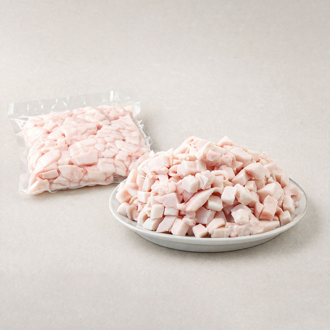 국내산 돼지지방 A지방 큐브컷(조각) 라드용, 1개, 500g