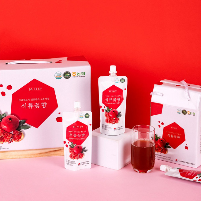 국내산 석류 꽃향 석류즙 80ml 30포 3박스 전남 고흥 로컬 건강식품 합성첨가물 제로