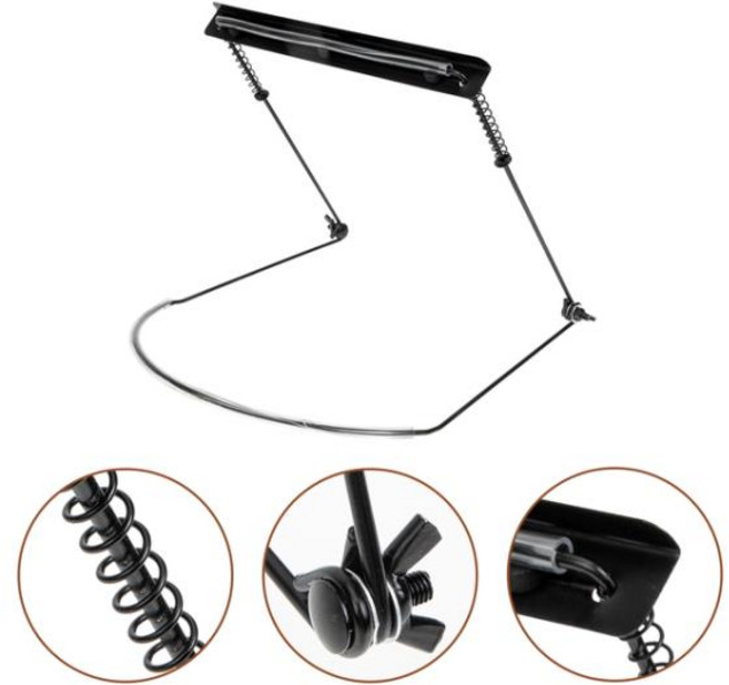 실용적인 금속 하모니카 넥 거치대 프레임 하프 랙 블랙, 01 Black, 1개