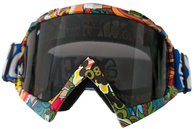 아트 그래피티 스키 스노우 오토바이 바이크 워터밤 방풍 UV400 고글, 1개, 그레이C
