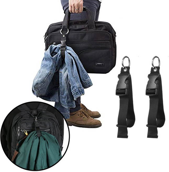 가방 배낭 캐리어 옷걸이 물통 버클 스트랩, 2개, 블랙