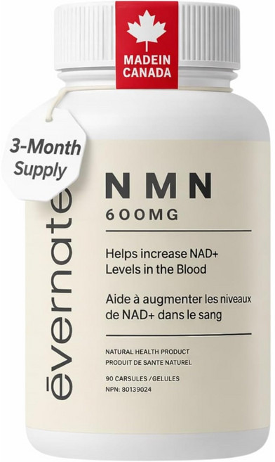 에버네이트 NMN 600mg 고함량 세포부터 차오르는 젊음의 에너지 역노화 프로젝트 [캐나다 소싱 및 직배송], 1개, 90정
