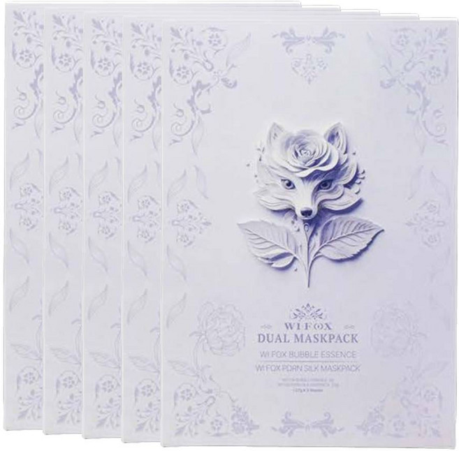 와이폭스 듀얼 마스크팩 버블 에센스 PDRN 실크마스크팩 듀얼케어, 5개, 5개입