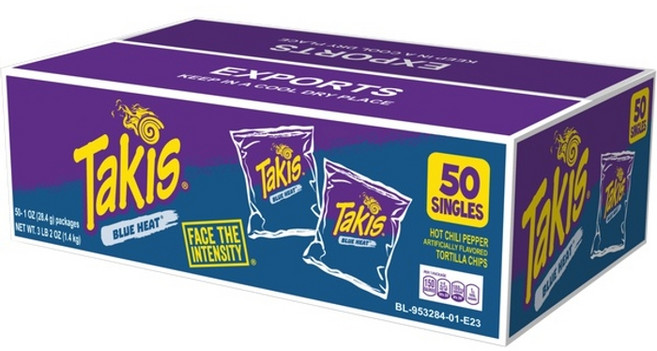 타키스 Takis 블루히트 핫칠리 또띠야칩 1oz x 50봉(총 약 1 400g)