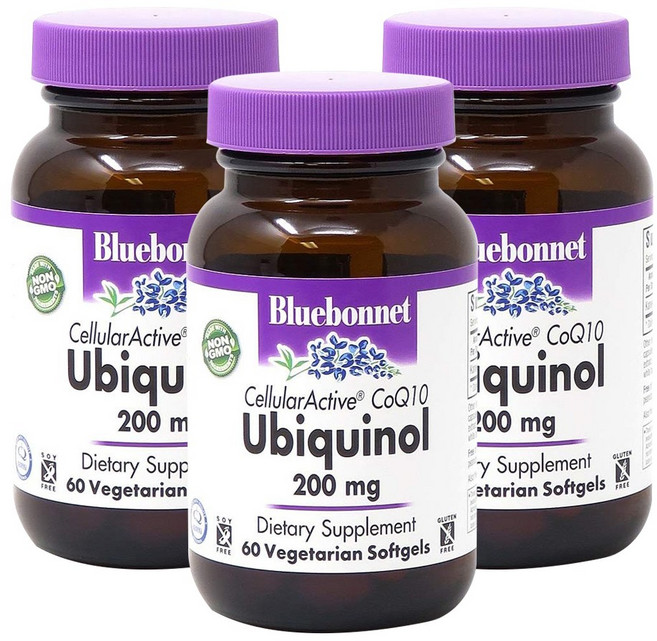 Bluebonnet CoQ10 還原型 200mg 素食軟膠囊, 60錠, 3個
