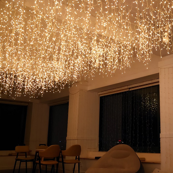 크리스마스 LED 24V 고드름 전구 호텔식 무드 캠핑 줄조명 파이라이트, 웜색, 10개