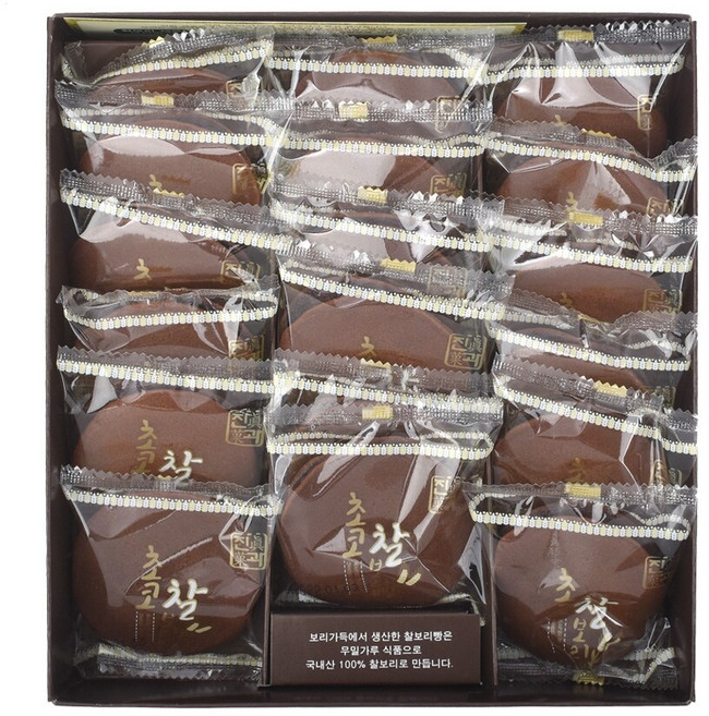 [G] 보리가득 국내산 보리로 만든 초코 찰보리빵 선물세트(18개입)/당일생산, 30g, 18개