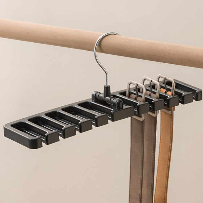 벨루빈 깔끔정리 벨트 넥타이 걸이, 2개, 블랙