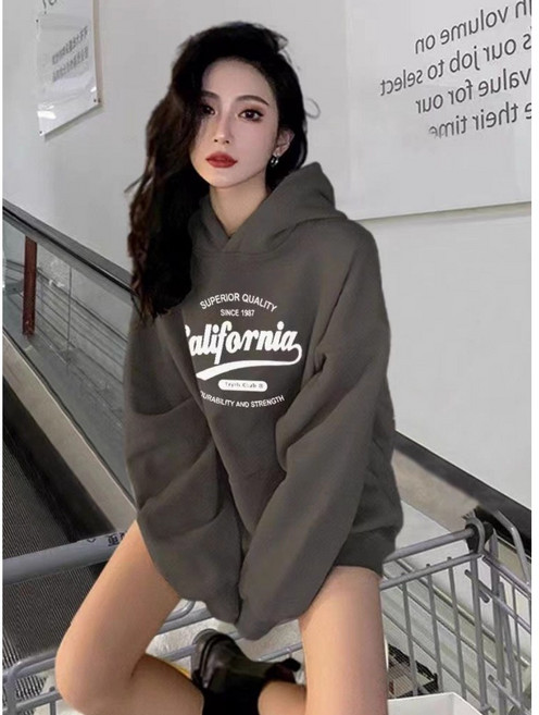 넬로넬리 도톰하고 따뜻한 오버사이즈 트레이닝 후드티셔츠