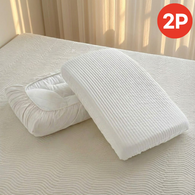 올유마인 순면 피그먼트 밴딩 아이유 베개커버 호환 2p