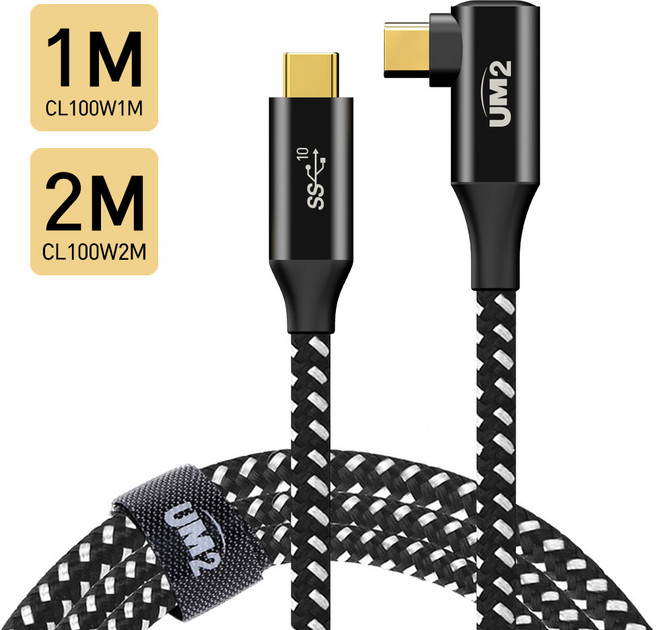 유엠투 C to C PD 100W 고속 충전 케이블 UMCA-CL100W, 블랙, 1개, 2m