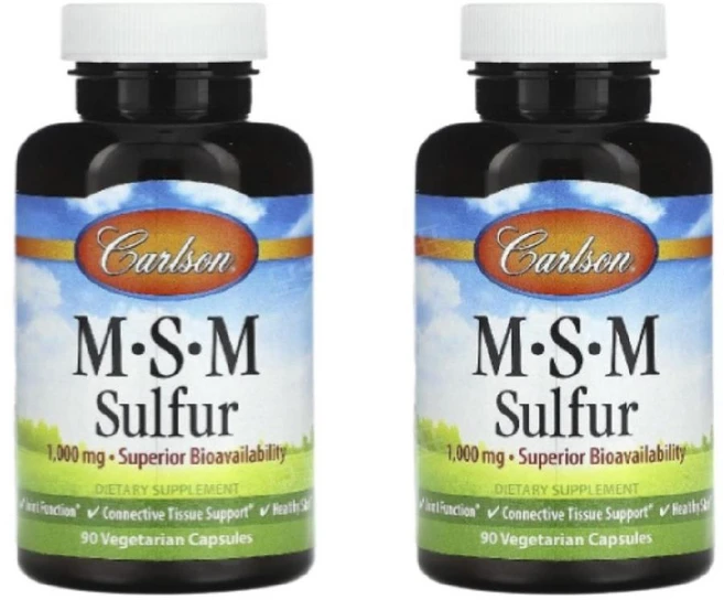 칼슨 엠에스엠 식이유황 MSM 식용 먹는 유황 1000mg 90캡슐 2개 - 쿠팡