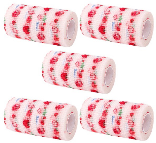 치프몰 반려동물 자가접착 신발 붕대 5개입, 10cm 딸기
